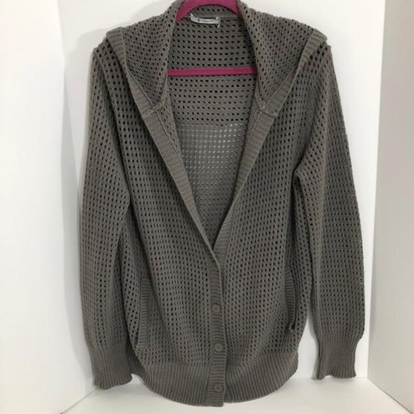 T Alexander Wang Hooded Knit Cotton Grey Sweater L - Picture 1 of 15